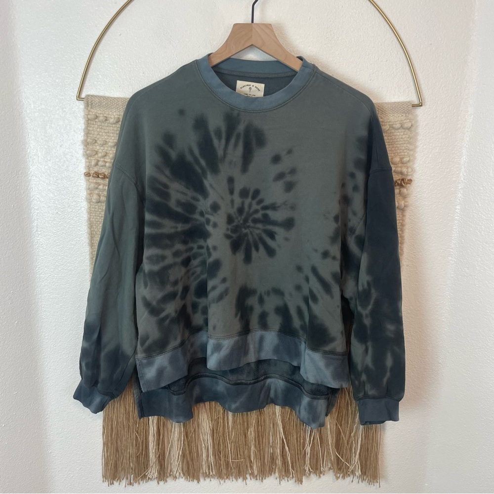 Free People X Electric & Rose Gray Tie Dye Sweatshirt Size S Oversized